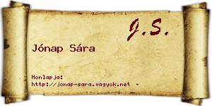 Jónap Sára névjegykártya