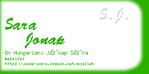 sara jonap business card